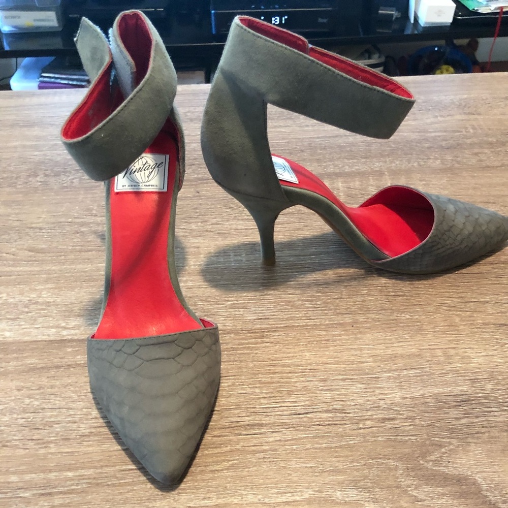 Grey Python Suede Pump